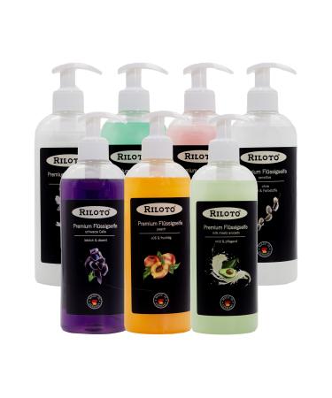 Lorito liquid soap set 7x 500ml hand soap liquid in 7 different fragrances soap for hands pH-neutral and gently to the skin soap for sensitive skin and allergy 7 Set
