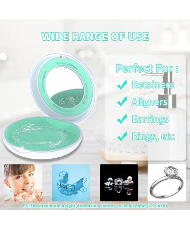 Cute Retainer Case with Mirror | Adjustable Vent Holes | Solid Orthodontic Aligner Case with Sticker | Easy to Clean Snap Lock (Bright White) - Buy Online on GoSupps.com