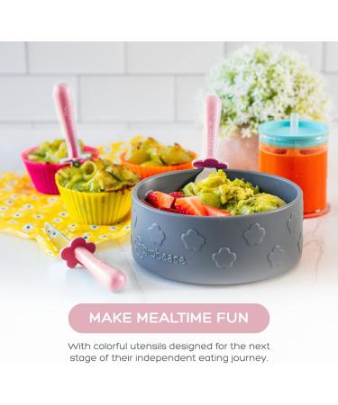 Grabease Stainless Steel Fork Knife & Spoon Set 18m+ - Blush | Baby Utensils for Easy Self-Feeding - Buy Online on GoSupps.com