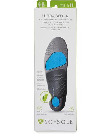 Ultra Work Insoles - Men's 7-13 - All-Day Support & Cushioning for Boots & Shoes - Buy Online on GoSupps.com