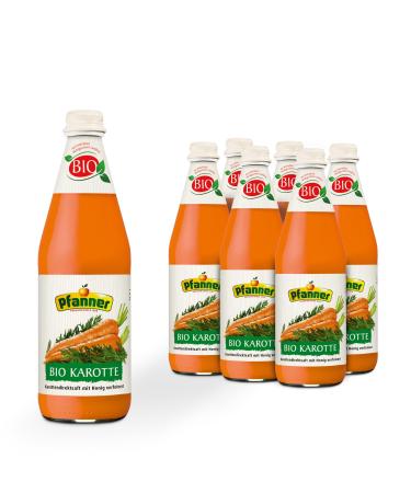 Pfanner Bio Carrot Juice 500ml in a 6 Series - Selected Field -Fresh Carriers Gentle and Diltrated for a fresh and natural taste refined with honey (6 x 500 ml)