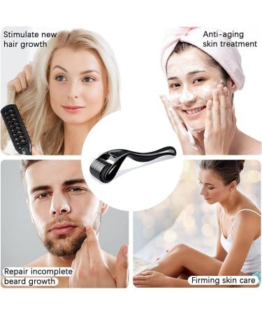 Derma Roller for Hair & Beard Growth - 540 Pins Titanium Microneedling Roller Beard Dermaroller for Face Body Scalp Men Women (0.3mm) - Buy Online on GoSupps.com