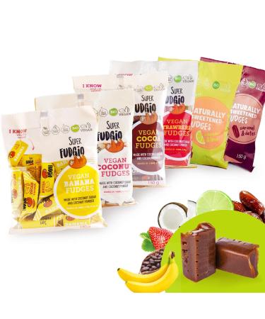 SUPER FUDGiO Vegan and gluten-free organic sweets - fruity mix - Candy made from natural ingredients - with 100% organic coconut