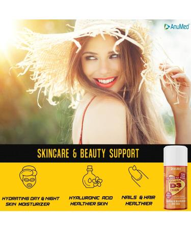 AnuMed Vitamin D3 10,000 IU Cream with Magnesium, Hyaluronic Acid, and Vitamin E - 3oz | Moisturizer for Dry Skin | Promotes Strong Bones, Muscles, Joints | Maximum Calcium Absorption - Buy Online on GoSupps.com