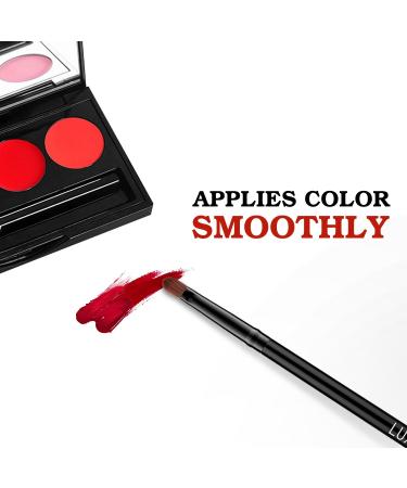Luxspire Lip Brush Set 2 Professional Makeup Brushes for Eyeshadow Liner & Lip Gloss Art Fiber Black Perfect for Contour & Beauty - Buy Online on GoSupps.com