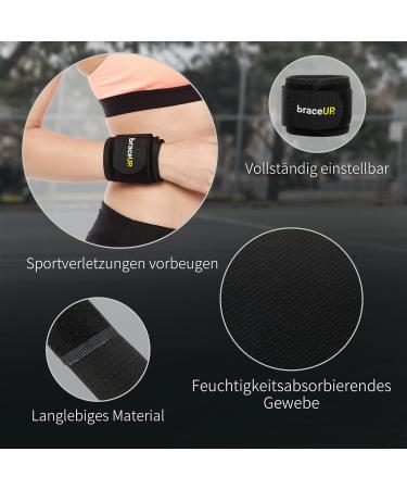 Braceup Adjustable Compression Tie for Wrist Ligaments | Tendon Inflammation Relief for Tennis & Gym Training - Silver - Buy Online on GoSupps.com