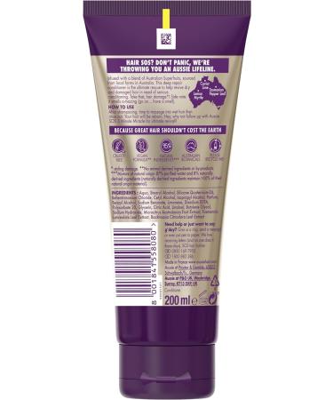 Aussie SOS Kiss Of Life Vegan Hair Repair Treatment 200ml - Australian Superfoods Blend for Dry, Damaged Hair - Buy Online on GoSupps.com
