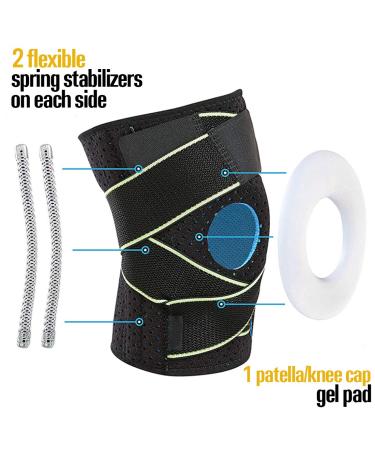 Knee Brace Support with Side Stabilizers | Non-Slip Neoprene | Pain Relief for Meniscus Tear Arthritis & Tendonitis | Comfortable Gel Pads for Men & Women | International Shipping Available - Buy Online on GoSupps.com