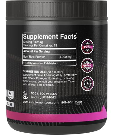 Buy PURE Beet Root Powder 11.2 oz | Boost Nitric Oxide Levels | Always Pure Premium Quality - Buy Online on GoSupps.com