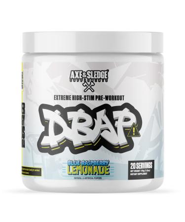 DBAP Extreme High Stim Pre-Workout Powder | 400mg Caffeine | Beta Alanine Betaine Anhydrous Electrolytes & Focus | High Stimulant Pre Workout Supplement | 20 Servings Blue Raspberry Lemonade