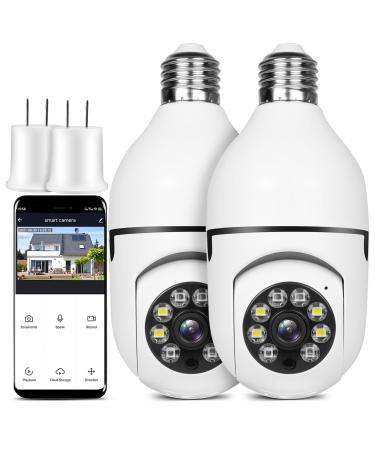 UPULTRA Security Camera 2packs 1080P Wireless WiFi Outdoor Home IP Camera E27 360 Degree Panoramic Motion Detection and Alarm Two-Way Audio Night Vision 2PK kit - Buy Online on GoSupps.com