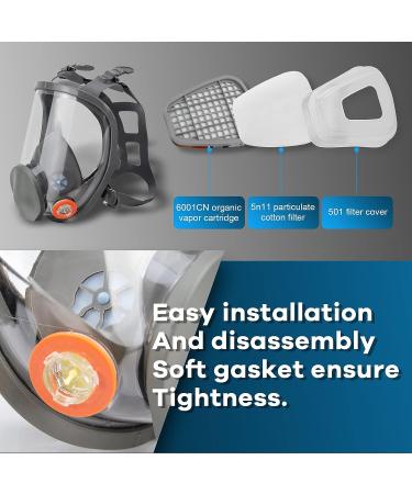 Reusable Respirator full Face Gas Cover Organic Vapor Mask and Anti-fog for Painting mechanical polishing logging welding Against Dust Staining Sanding & Cutting - Buy Online on GoSupps.com