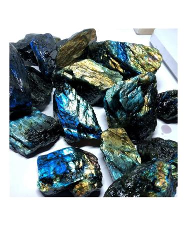 Dazzle Labradorite Original Stone Quartz Crystal Rough Specimen FZUGEDRLI (Size : 700-750g)