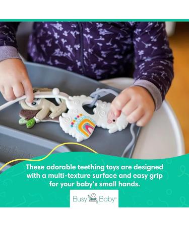 BUSY BABY Sloth Teething Toy - 2-in-1 Teether and Toy for Babies and Toddlers - 100% Food Grade Silicone - BPA/BPS Free - Dishwasher Safe - Buy Online on GoSupps.com