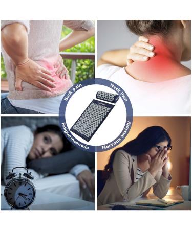 Acupressure Massage Mat & Pillow Set - Dark Blue | Carry Bag Included for Relaxation & Meditation | Neck & Back Pain Relief | Acupressureatta - Buy Online on GoSupps.com