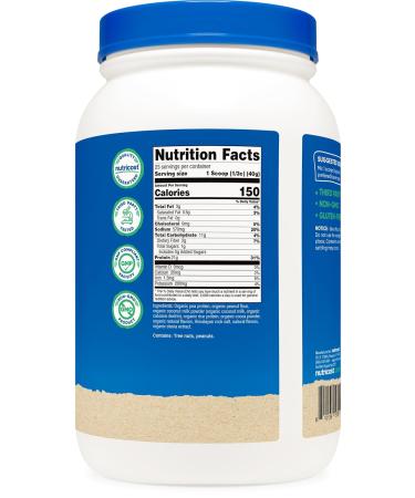 Nutricost Organic Vegan Protein Chocolate Peanut Butter (2 LB) - Gluten-Free GMO-Free - Buy Online on GoSupps.com