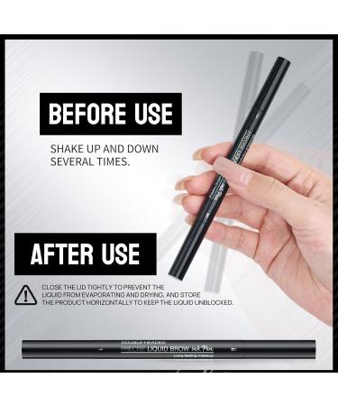 2 in 1 Double Ended Microblading Eyebrow Pencil with 2 Brush Tips Applicator Precise 3D Eyebrow Pencil Waterproof Long Lasting Natural Eyebrow Pencil - Buy Online on GoSupps.com