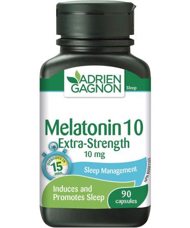 Adrien Gagnon - Melatonin 10 mg Extra-Strength for Faster and Deeper Sleep 90 Quick-Dissolve Capsules - Buy Online on GoSupps.com