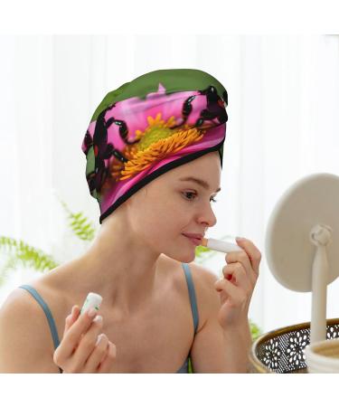 Colorful Ladybird Coral Velvet Hair Drying Cap | Quick-Dry Hair Towel Wrap for Women & Men - Perfect for Travel & Home - Buy Online on GoSupps.com