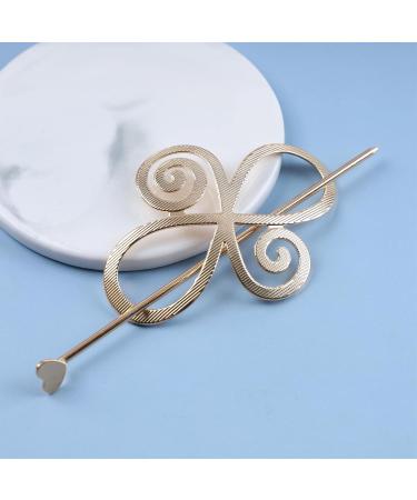 Inilbran Boho Viking Celtic Knot Hair Stick Hairpin Vintage Infinity Hair Slide Hair Clip Gold Hair Sticks Metal Long Bun Holder Clip Alloy Hair Accessories for Women and Girls Headdress - Buy Online on GoSupps.com