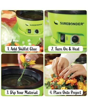 Surebonder Electric Hot Glue Skillet | Adjustable Temperature 225-400 F | 5-1/4 Diameter, 1 Depth | Perfect for Crafting and DIY Projects - Buy Online on GoSupps.com