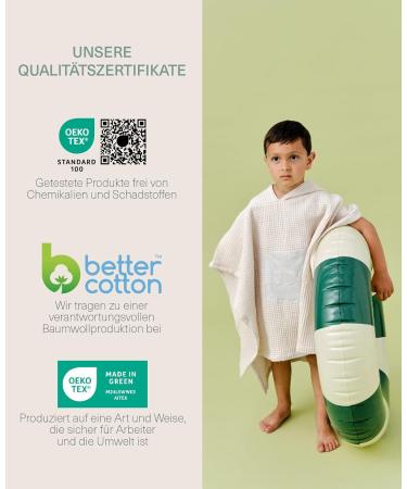 Molis & Co. Zinnia Batheponcho for Kids 7-8 Years | Hooded Beach Towel & Compact Bathrobe | Oeko-Tex 100 Certified - Buy Online on GoSupps.com