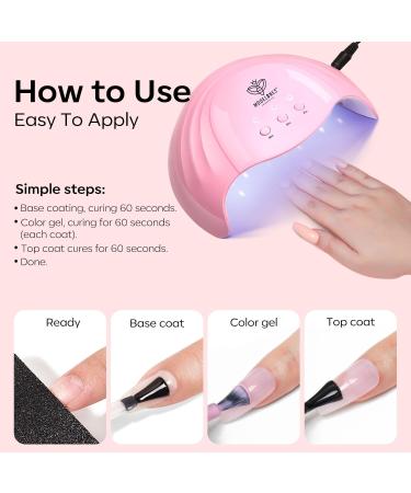 Modelones Jelly Gel Nail Polish 15ML Jelly Pink Translucent Sheer Nude Colors Neutral Skin Tone Gel Polish Milky Clear Ice Pink Soak off UV LED Cured at Home Salon DIY French Manicure Nails Art Jelly Neutral Pink - Buy Online on GoSupps.com