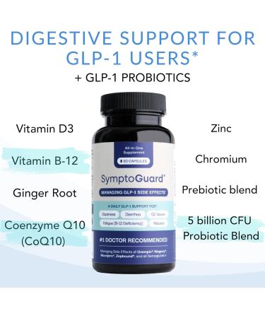 Natural GLP-1 Supplement Support Vitamin for Digestive Comfort and Energy Levels with Pre and Probiotics Vitamin D3/B12 Chromium and Ginger Root 60 Capsules (30 Day Supply) - Buy Online on GoSupps.com