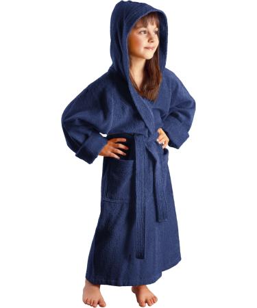 Arus Children's Hooded Bathrobe - 100% Cotton Terry for Boys & Girls | Eco-Tex Certified | Long & Stylish | Large Color Selection - 116 Marine - Buy Online on GoSupps.com
