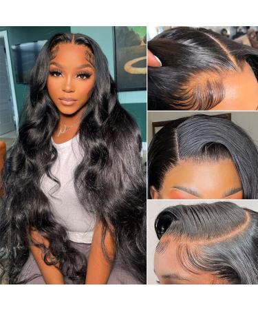 MsSunlight 13x4 HD Lace Front Wig Human Hair 180% Density 26 Inch Body Wave Human Hair Transparent Lace Front Wigs for Women Pre Plucked with Baby Hair Glueless Lace Frontal Wigs 100% Real Human Hair 26 Inch 180% Density...