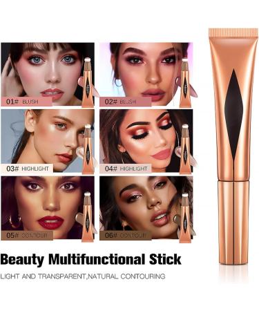 Tongyend Liquid Highlight Beauty Wand Blush Stick Cream Contour Stick and Highlighter with Cushion Applicator Long Lasting Face Blush Illuminator Makeup Stick Liquid Bronzer Super Silky(Highlight 04) Highlight 04 10 g (Pack of 1) - Buy Online on GoSupps.com