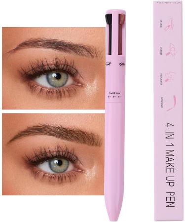 Multi Pencil Makeup Waterproof Multi-Functional Brow | Beauty Product for Women for Travel Comes with Eyeliner Brow Lipliner and Highlighter Puchen Pink - Buy Online on GoSupps.com