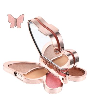 BIUDECO 3 Pcs Eyeshadow Palette Woman Eyeshadow Pallet Natural Blush Multi-functional Girl Cosmetics Abs