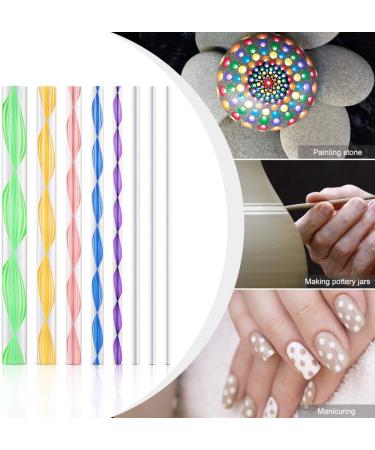 Buy Milist 8-Piece Dotting Rods Set - Dual-Ended Acrylic Twist Sticks for Nail Art Mandala & Coloring | International Shipping Available - Buy Online on GoSupps.com