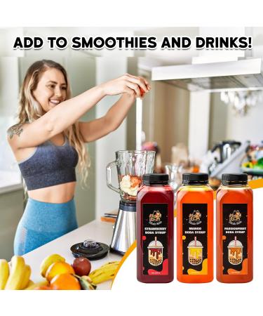 Syrup for Bubble Tea | 12 Ounces (354 ML) | Brown Sugar Boba Flavored Syrup for Tapioca Pearls and Desserts (Tropical 3-Pack) - Buy Online on GoSupps.com