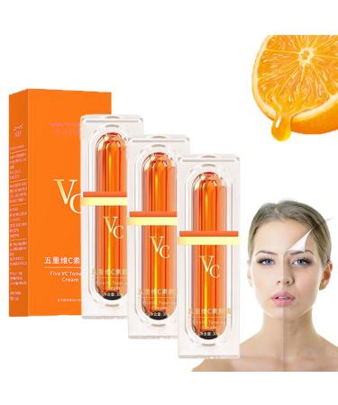 Multi-Vc Natural Makeup Cream Five Vitamin C Natural Makeup Cream Five Vitamin C Tone-Up Foundation Cream Five Vitamin C Cream For Face Vitamin C Face Serum Moisturizer Cream (3pcs)