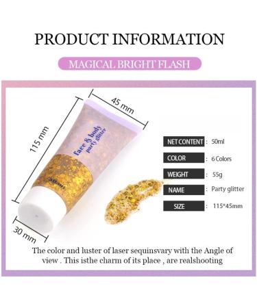 Shop JetlagClock Body Glitter Gel - Holographic Chunky Face & Hair Glitter for Festivals | Gold & Silver Sequins Shimmer Liquid Eyeshadow - Buy Online on GoSupps.com
