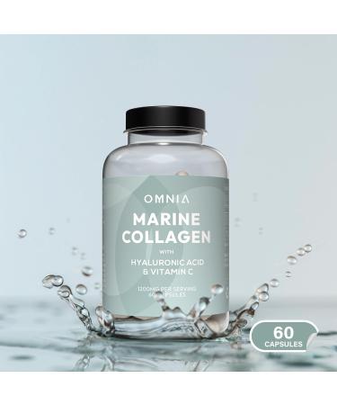 Omnia Marine Collagen Capsules 1200mg Premium Skin Hair & Nail Health Support for Women & Men Enriched with Type I Collagen Hyaluronic Acid & Vitamin C High-Potency Formula UK Made 60 Capsules 60 count (Pack of 1) - Buy Online on GoSupps.com