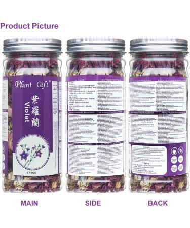 Plant Gift Dried Violets 35g/1.23oz Violet Flower Sweet Violet Tea Edible Dried Flowers Violet Leaf Tea Natural Food Coloring - Buy Online on GoSupps.com