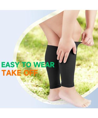 Buy MGANG Plus Size 5XL Calf Compression Sleeves - 20-30mmHg Compression Socks for Pain Relief Swelling & Varicose Veins (2 Pairs) - Unisex Ideal for Travel & Maternity - Black - Buy Online on GoSupps.com
