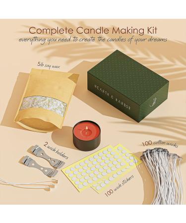 Hearth & Harbor 5lb Soy Candle Wax Kit with Premium Flakes, Cotton Wicks, Stickers, and Centering Devices for Candle Making - Buy Online on GoSupps.com