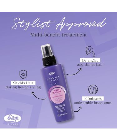 Light Scale Care Anti-Yellow Spray - Purple Toner for Brassy Tones Nourishing & Hydrating 4.23 fl oz - Lisap Milano | Best for Highlights & Balanced Blondes - Buy Online on GoSupps.com