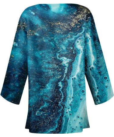 Shop Retro Print Women's Cardigan Sweater - Lightweight 3/4 Sleeve Casual Duster Jacket in Royal Blue - Buy Online on GoSupps.com