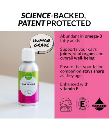 Nutrolin Cat Senior Health Supplement 7yrs+ | Omega 3 & Antioxidant Vitamin E | Supports Mobility, Joints & Vital Organs | 150ml - Buy Online on GoSupps.com