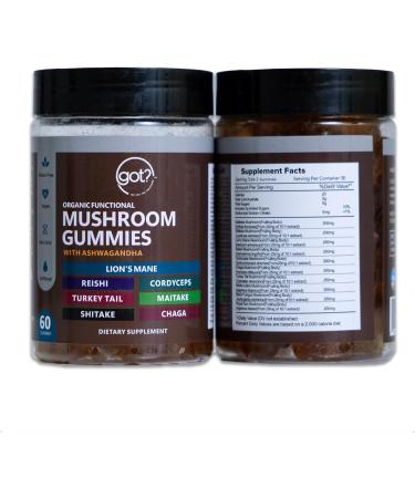 Mushroom Gummies Daily Supplement with Ashwagandha - Lions Mane Turkey Tail Reishi Cordyceps Chaga - Mega 10 Blend Nootropic Organic Mushrooms - Energy Focus Memory and Immune Support - 60ct - Buy Online on GoSupps.com