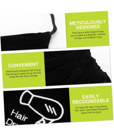 PLAFOPE 8 Pcs Storage Bag Blowdryers for Hair Bathroom Hairdryer Pouch Gym Bag Black Flocking Cloth - Buy Online on GoSupps.com