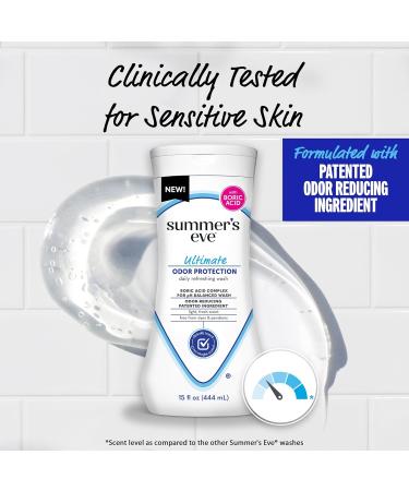 Summer's Eve Ultimate Odor Control Feminine Body Wash with Boric Acid - pH Balanced Odor Removal 15 Fl Oz - Buy Online on GoSupps.com