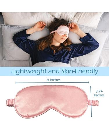 Le Luxe Silk Sleep Mask - 100% Real Natural Pure Silk Eye Cover - Anti Aging Skin Care - Ultra Soft & Light - Pink - Buy Online on GoSupps.com