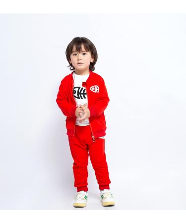 BINIDUCKLING Baby Boys 3-Piece Outfit Set | Coat, Pants, Shirts | 12-18 Months, Red - Buy Online on GoSupps.com