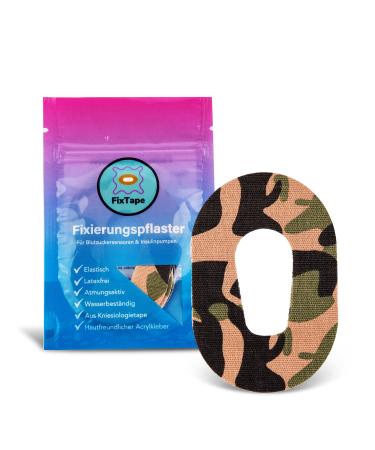 Fixtape Breathable sensor tape for dexcom g6 i Self-adhesive patch with hole for glucose sensor I high wearing comfort i skin-friendly and waterproof in modern designs i 7 pieces (jungle)